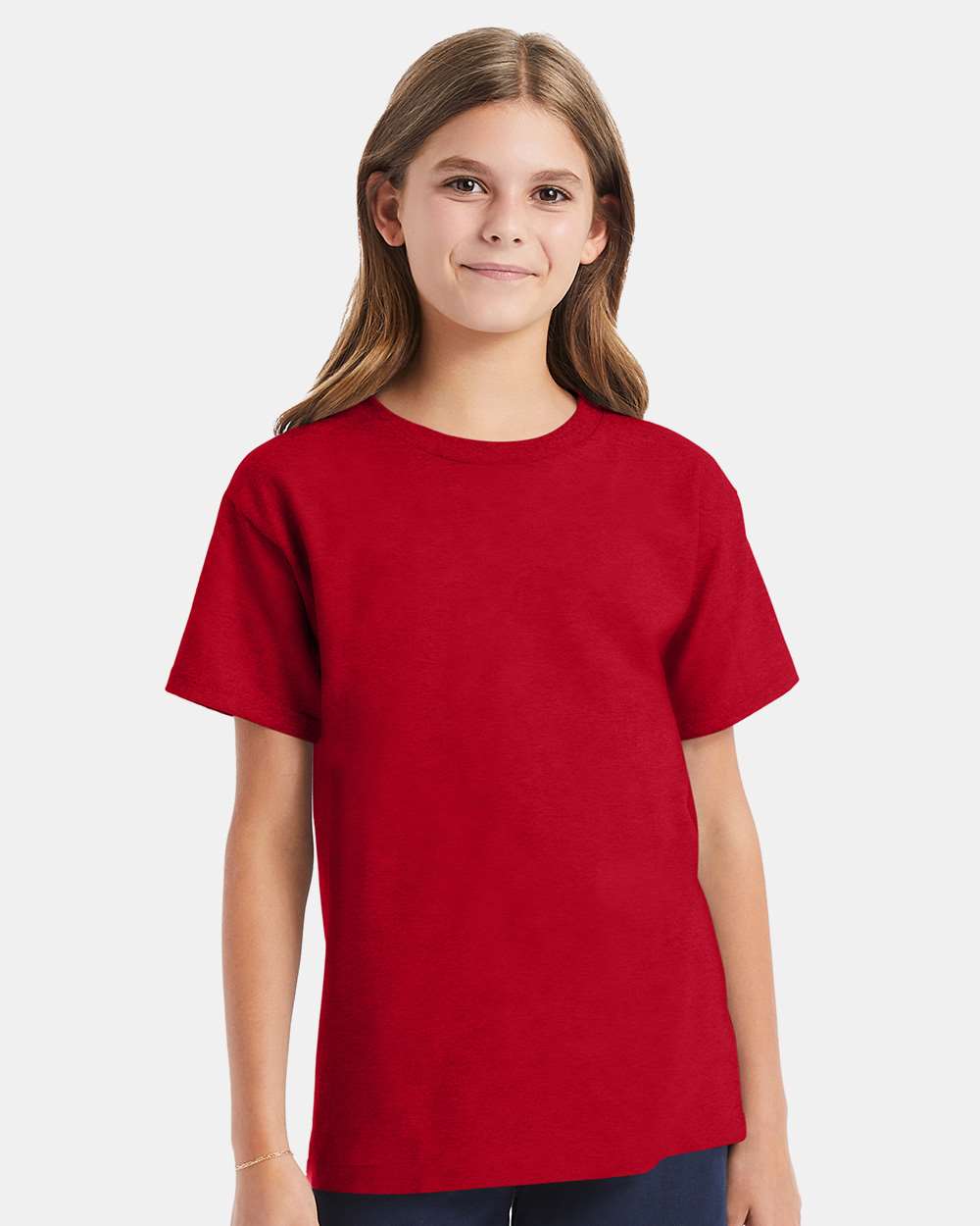 Youth Essential-T T-Shirt - OnModelFront - B31500222 - Deep Red