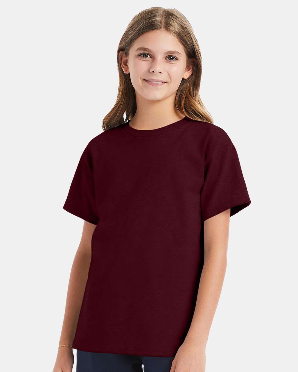 Youth Essential-T T-Shirt - OnModelFront - B31500534 - Maroon