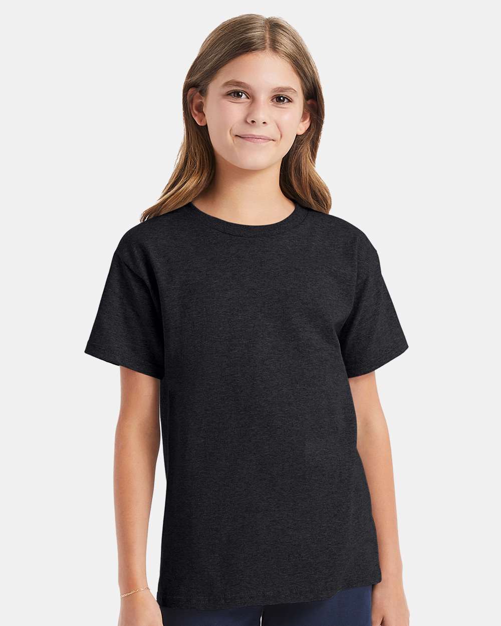 Youth Essential-T T-Shirt - OnModelFront - B31500592 - Charcoal Heather