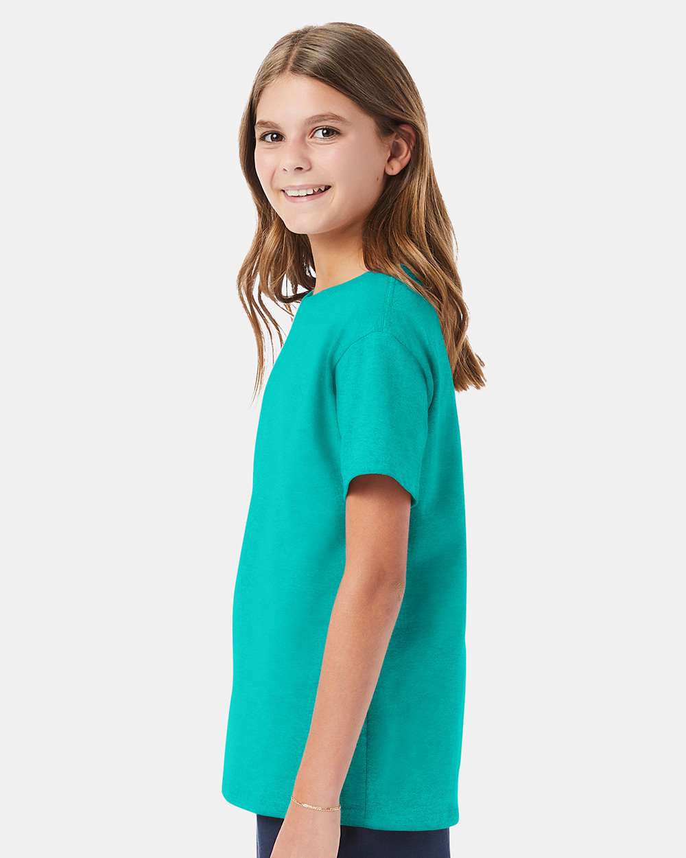 Youth Essential-T T-Shirt - OnModelSide - B31500052 - Athletic Teal