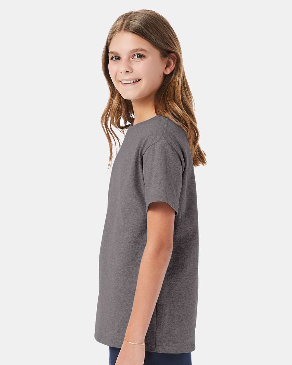 Youth Essential-T T-Shirt - OnModelSide - B31500082 - Oxford Grey