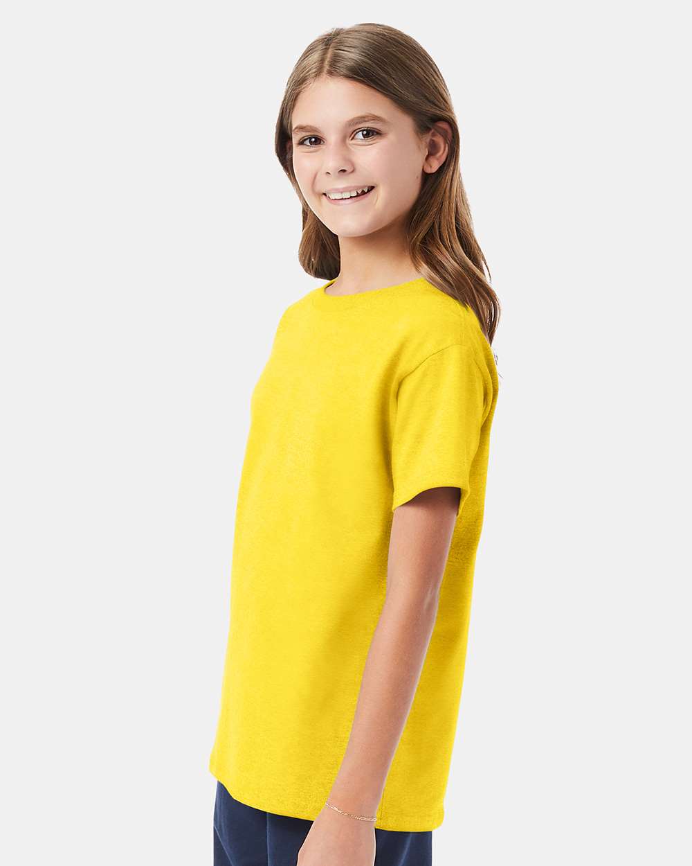 Youth Essential-T T-Shirt - OnModelSide - B31500132 - Athletic Yellow