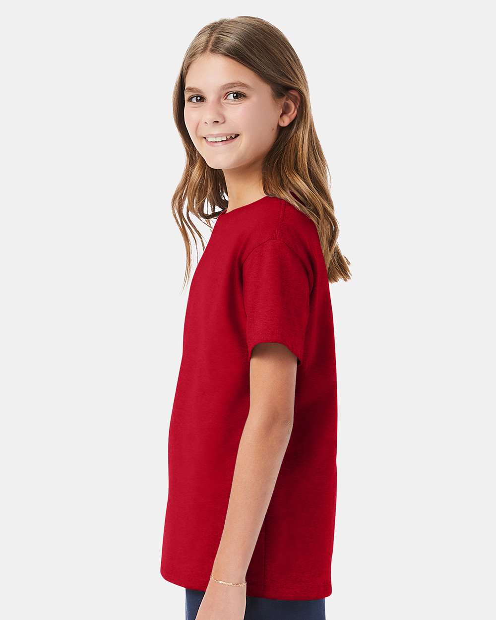 Youth Essential-T T-Shirt - OnModelSide - B31500222 - Deep Red