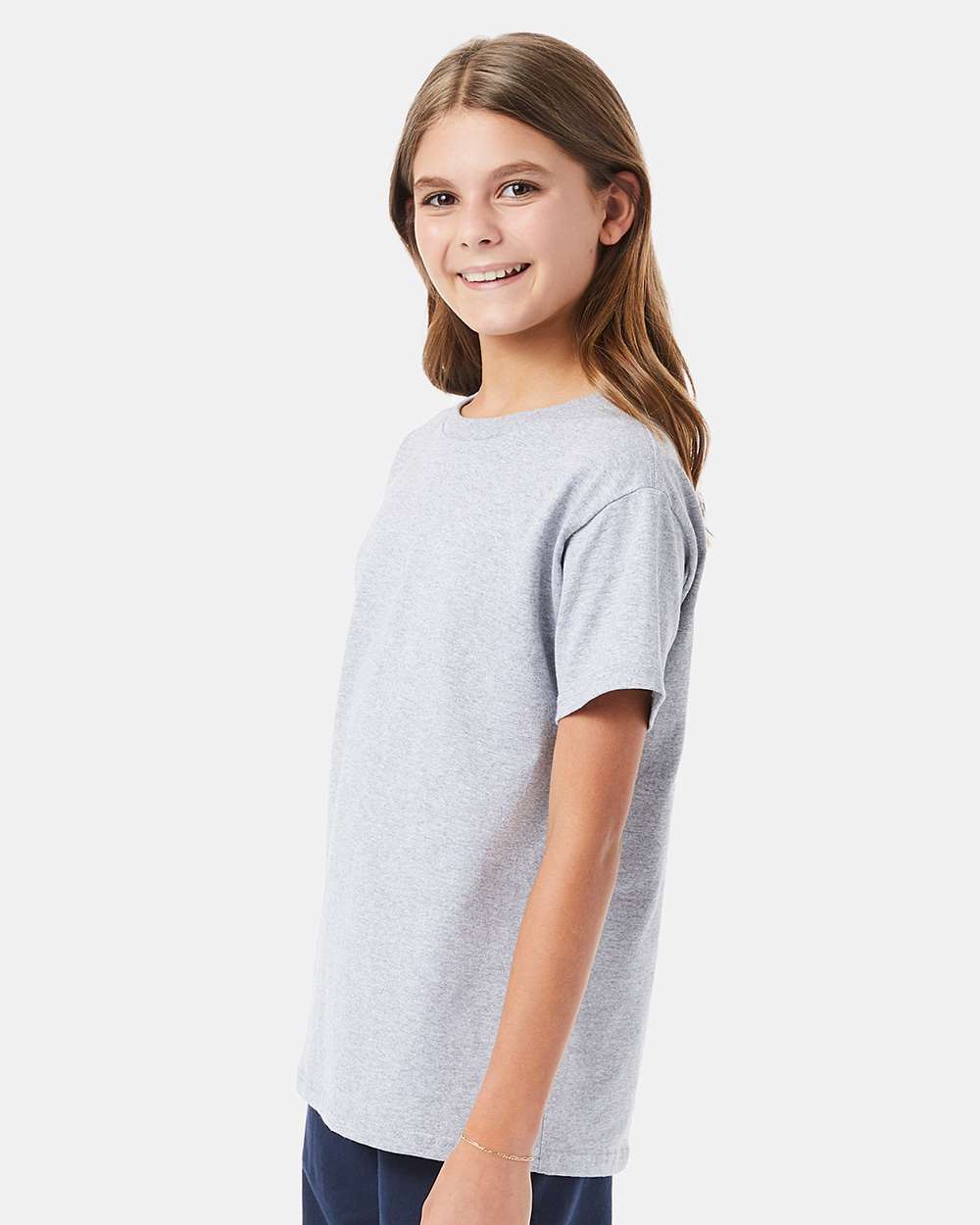Youth Essential-T T-Shirt - OnModelSide - B31500582 - Light Steel