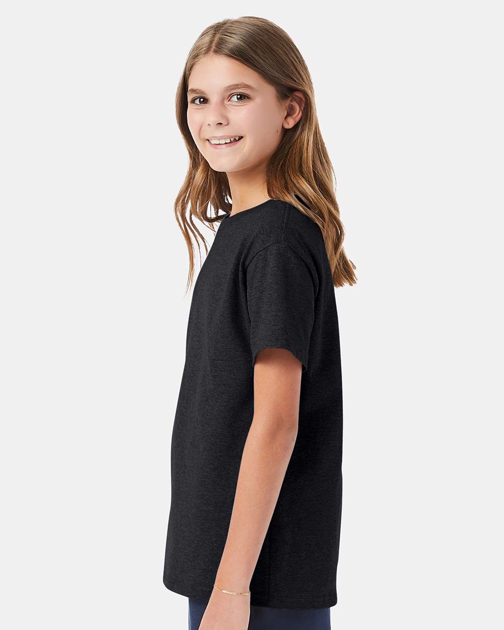 Youth Essential-T T-Shirt - OnModelSide - B31500592 - Charcoal Heather