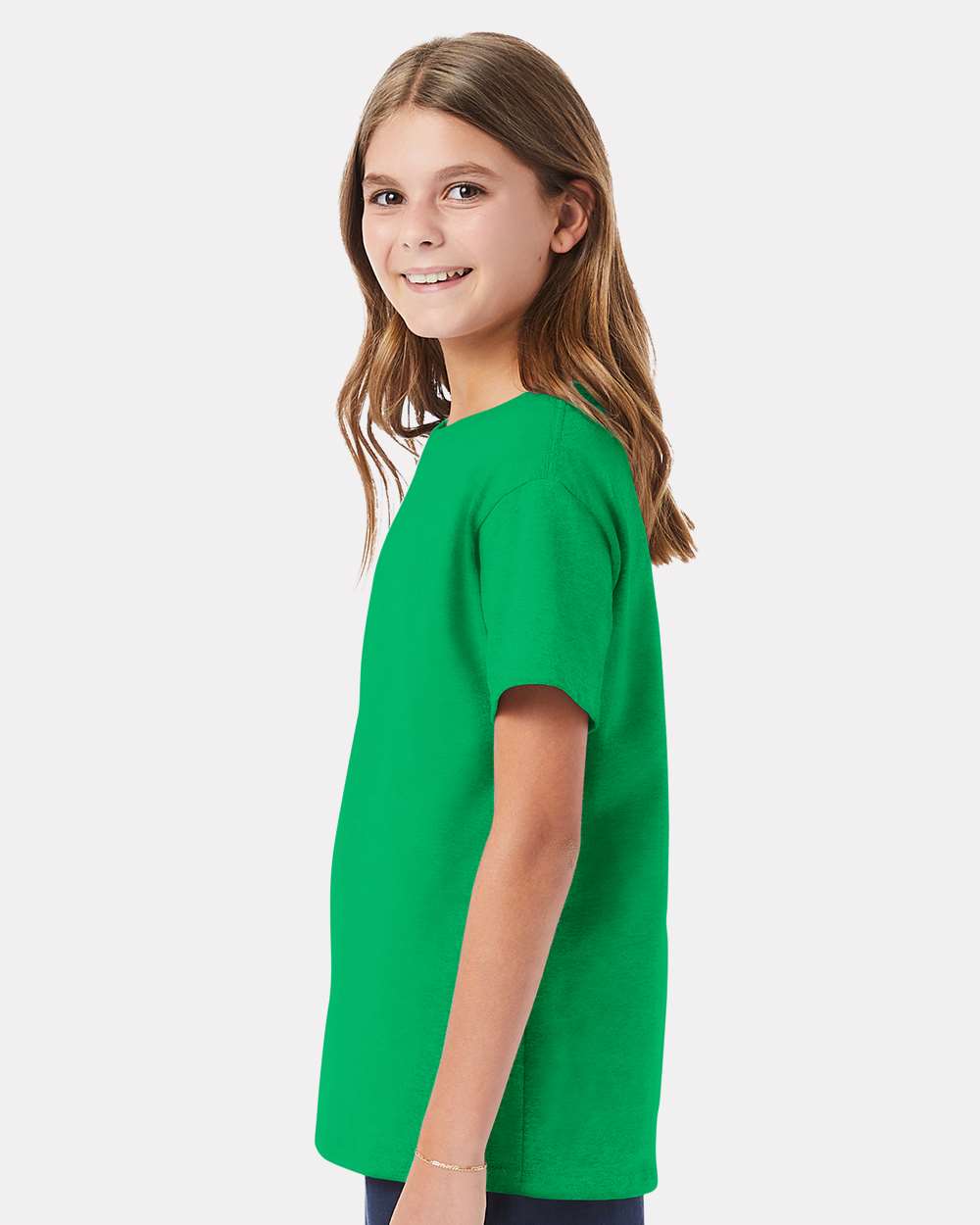 Youth Essential-T T-Shirt - OnModelSide - B31500602 - Kelly Green