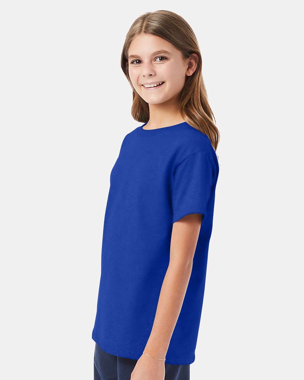 Youth Essential-T T-Shirt - OnModelSide - B31500882 - Deep Royal