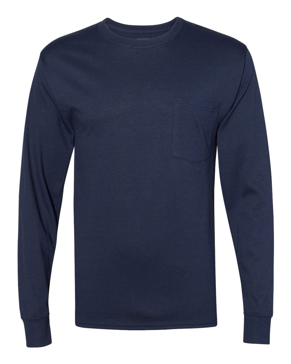 Unisex Workwear Long Sleeve Pocket T-Shirt - Front - B25100653 - Navy