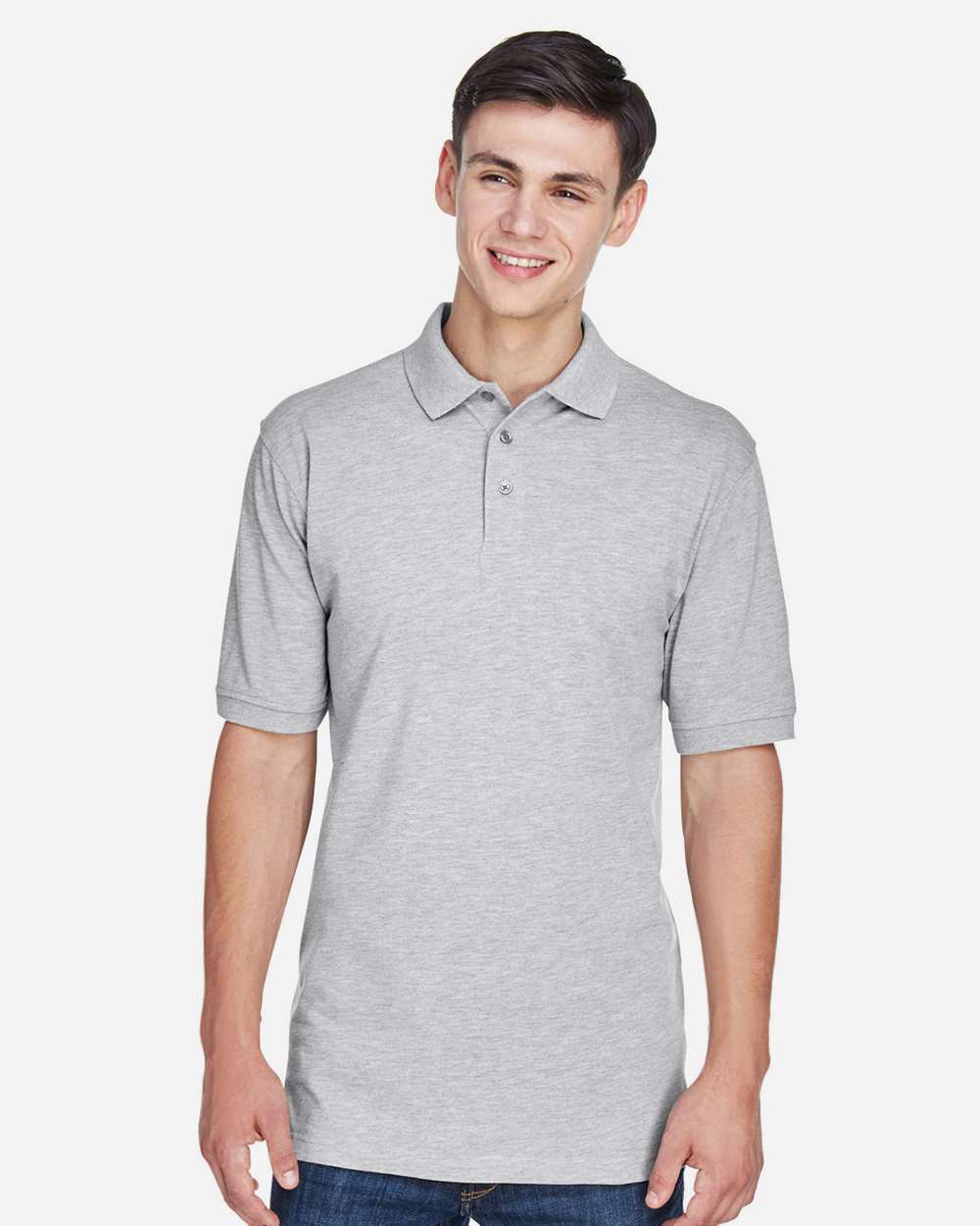Men's Easy Blend™ Polo - OnModelFront - B203B9092 - Grey Heather