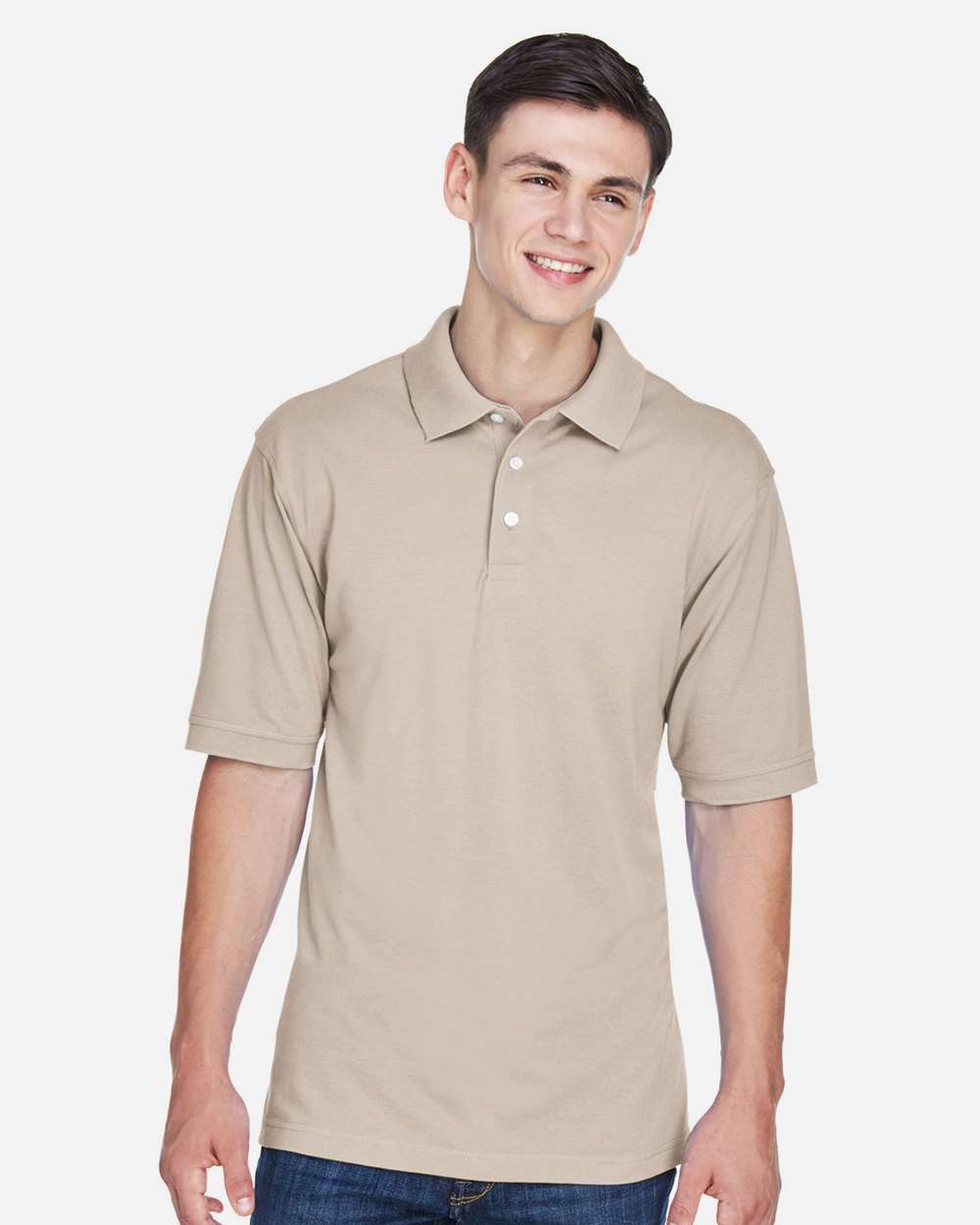 Men's Easy Blend™ Polo - OnModelFront - B203B9242 - Stone