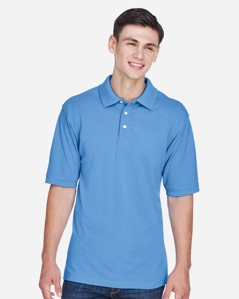 Men's Easy Blend™ Polo - OnModelFront - B203B9252 - Light College Blue
