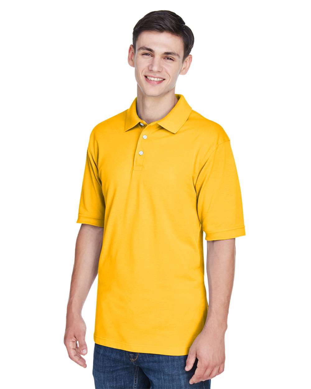 Men's Easy Blend™ Polo - OnModelSide - B203B9122 - Sunray Yellow