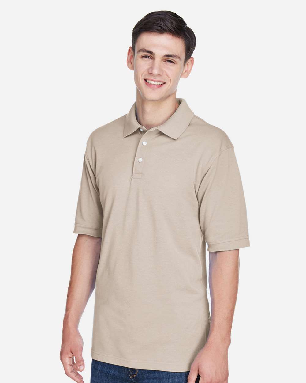Men's Easy Blend™ Polo - OnModelSide - B203B9242 - Stone