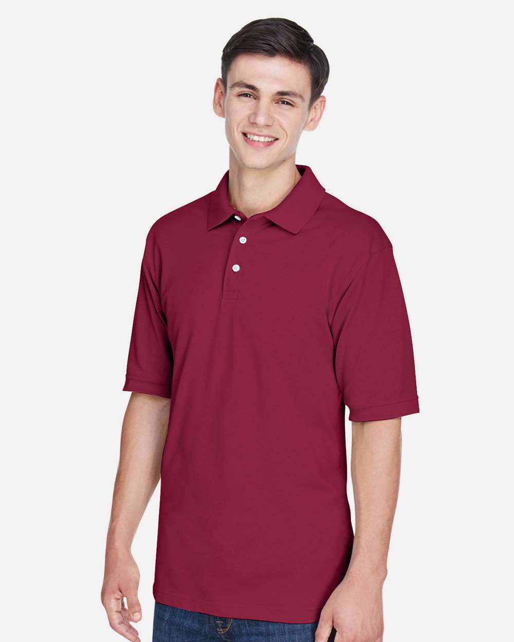 Men's Easy Blend™ Polo - OnModelSide - B203B9532 - Wine