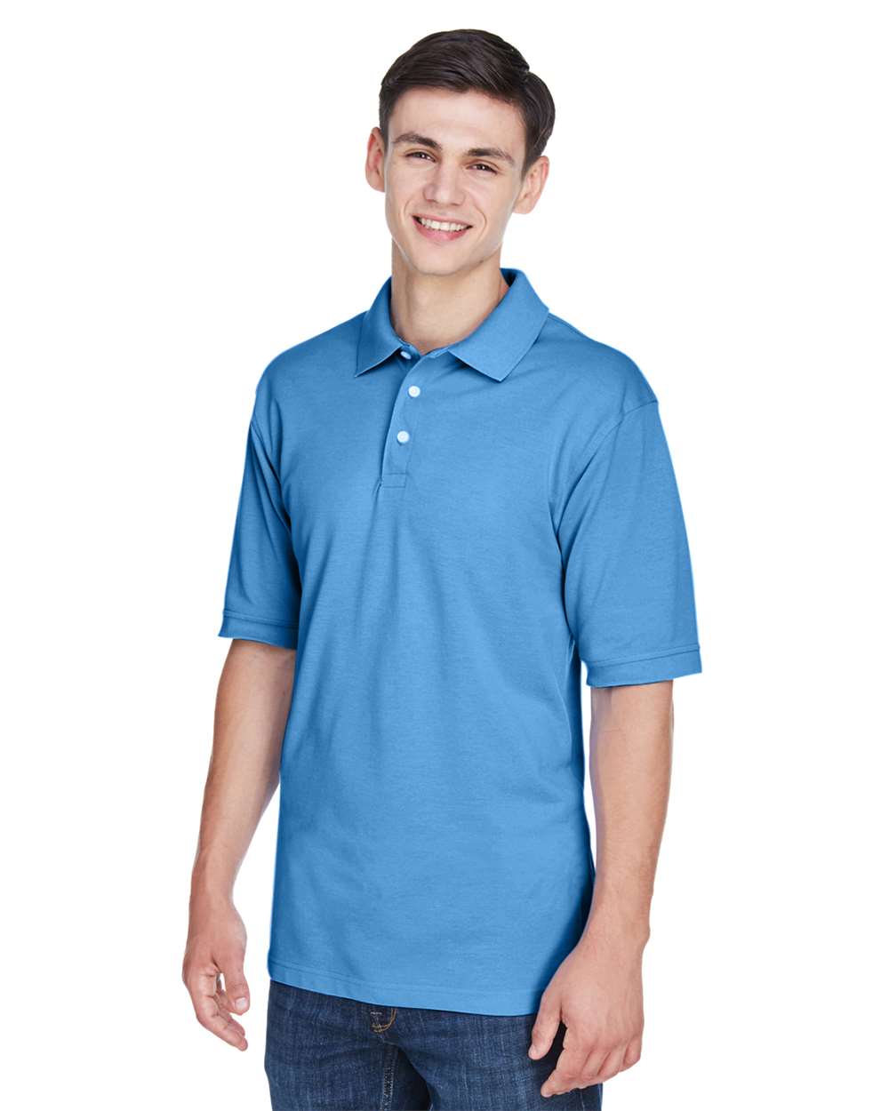 Men's Easy Blend™ Polo - OnModelSide - B203B9652 - Nautical Blue