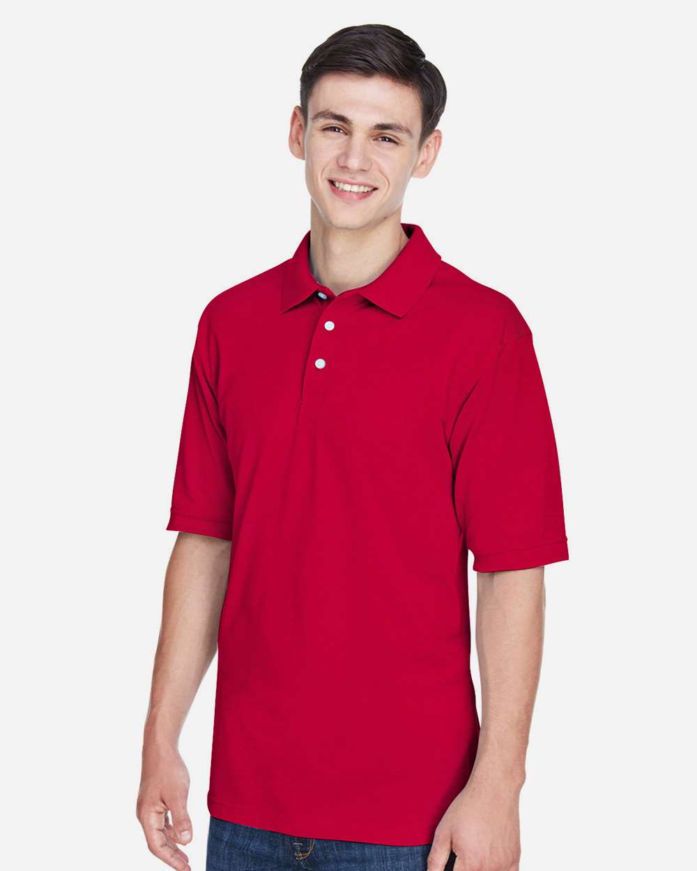 Men's Easy Blend™ Polo - OnModelSide - B203B9702 - Red