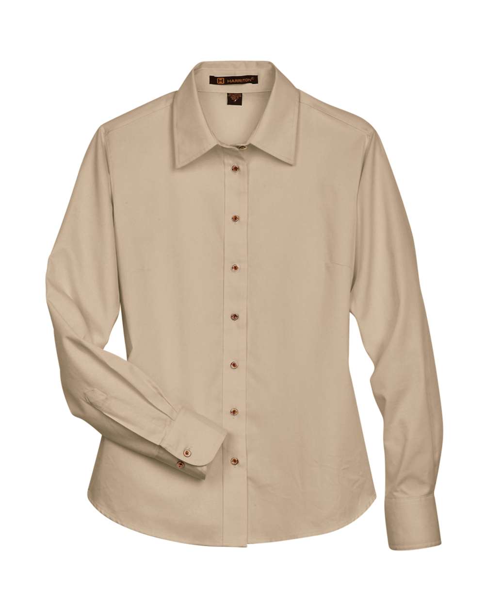 Women's Easy Blend™ Long Sleeve Twill Dress Shirt with Stain-Release - Front - B240B9122 - Stone