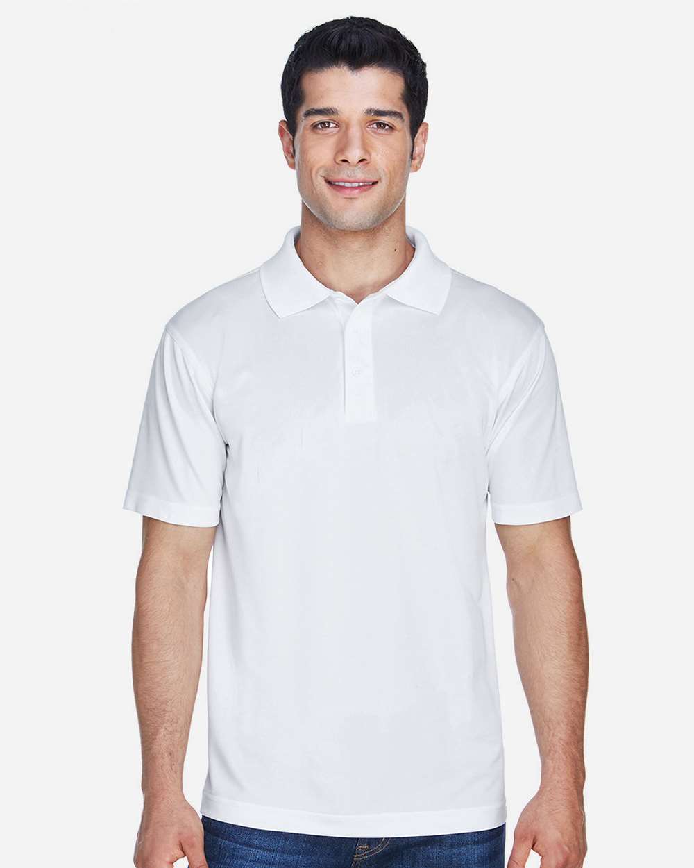 Men's Polyester Jersey Polo - OnModelFront - B209B9002 - White