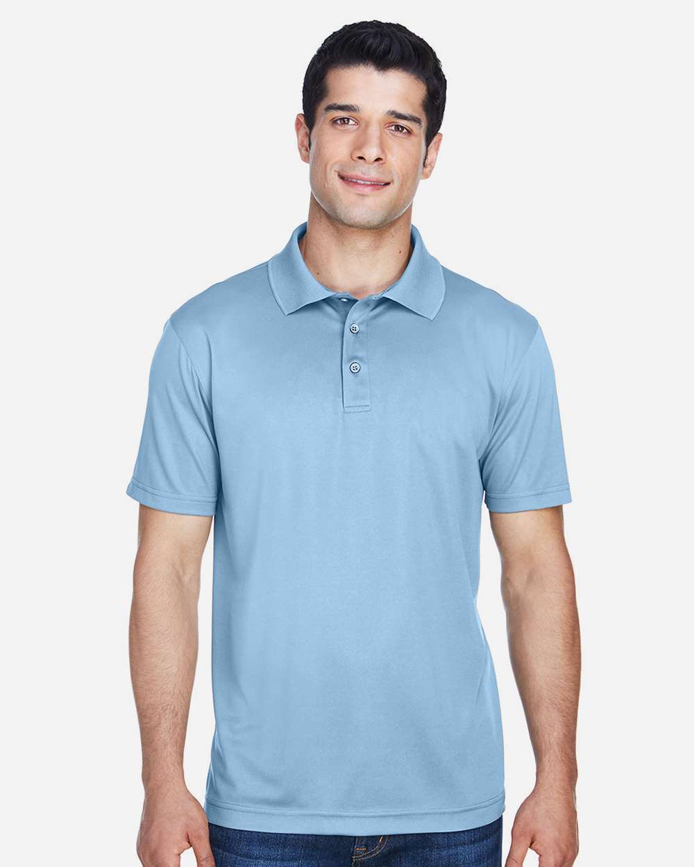 Men's Polyester Jersey Polo - OnModelFront - B209B9252 - Light Blue