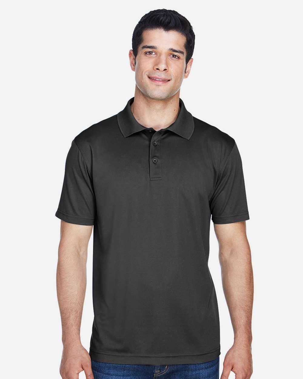 Men's Polyester Jersey Polo - OnModelFront - B209B9502 - Black