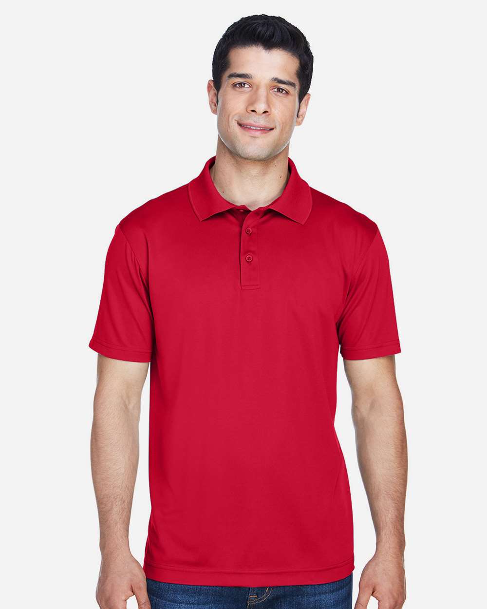 Men's Polyester Jersey Polo - OnModelFront - B209B9702 - Red