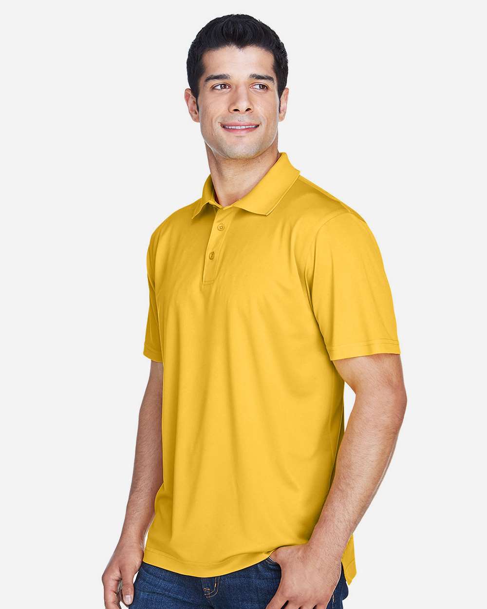 Men's Polyester Jersey Polo - OnModelSide - B209B9122 - Gold
