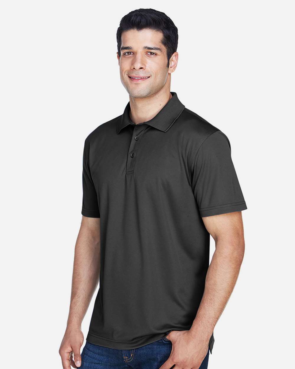 Men's Polyester Jersey Polo - OnModelSide - B209B9502 - Black