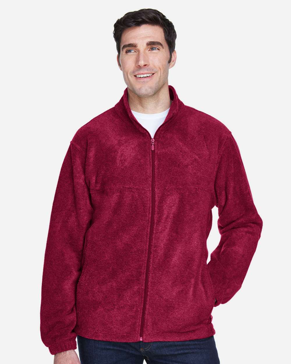 Men's Full-Zip Fleece - OnModelFront - B305B9532 - Wine