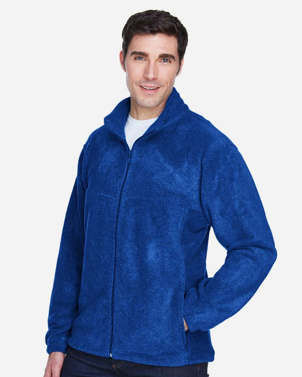 Men's Full-Zip Fleece - OnModelSide - B305B9752 - True Royal