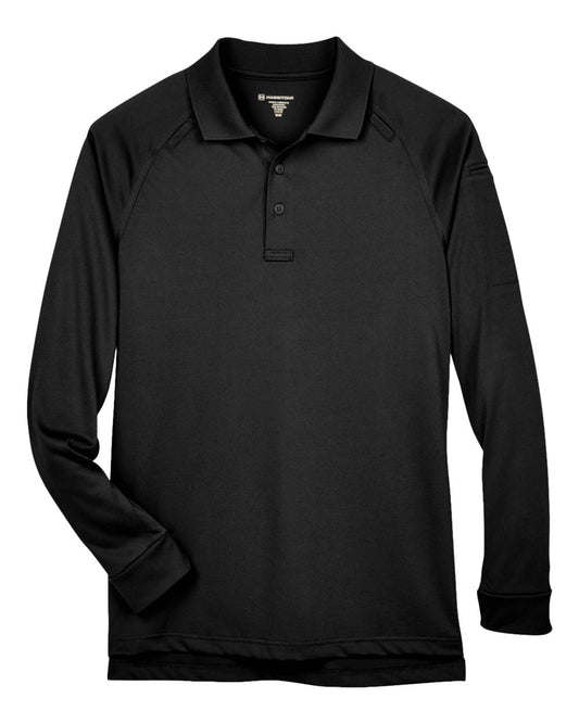 Men's Advantage Long Sleeve Tactical Polo - Front - B200B9502 - Black