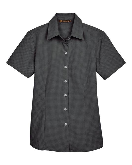 Women's Barbados Textured Camp Shirt - Front - B252B9502 - Black
