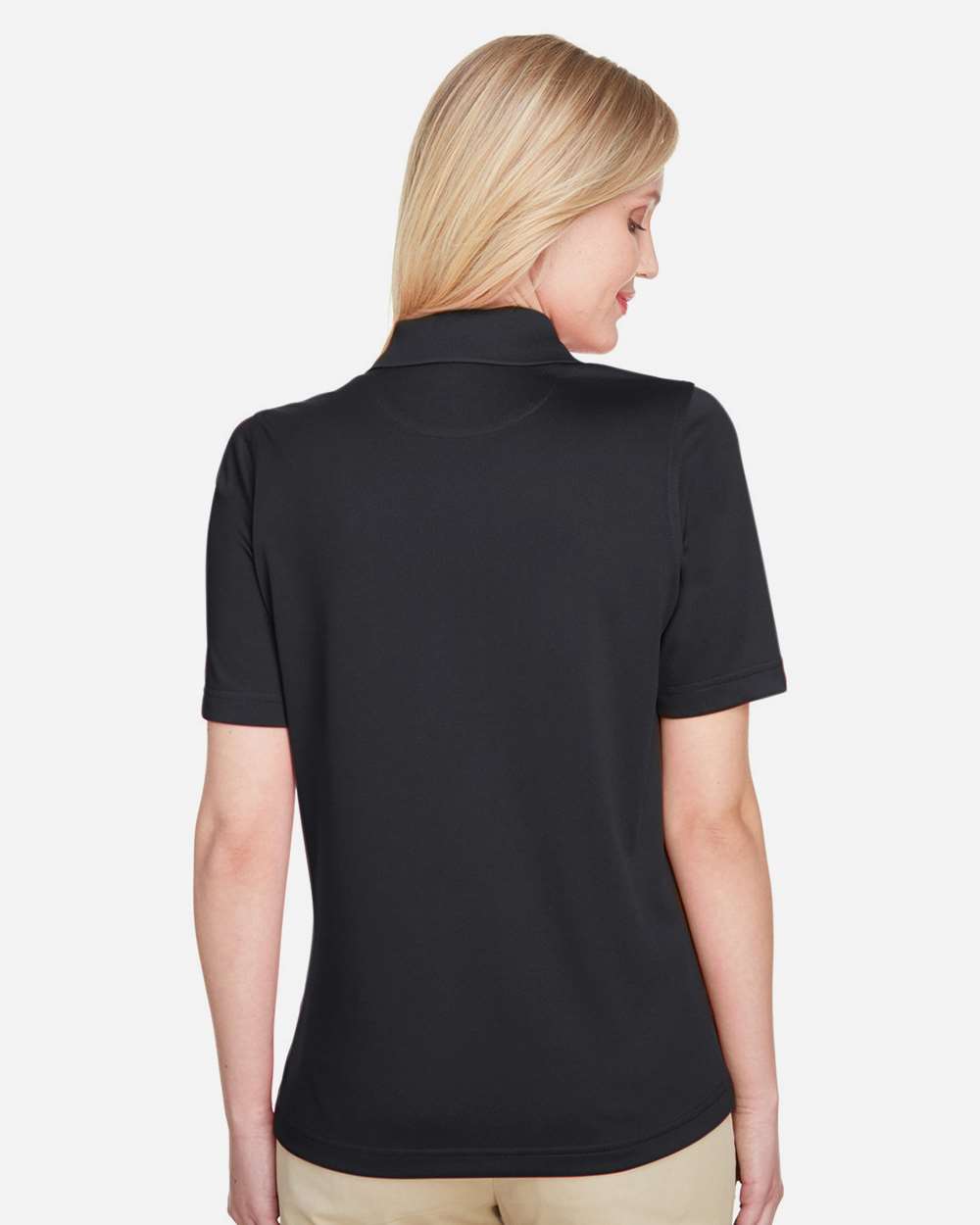Women's Advantage Snag Protection Plus Polo - OnModelBack - B219B9502 - Black
