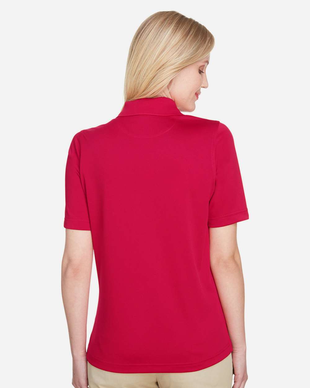 Women's Advantage Snag Protection Plus Polo - OnModelBack - B219B9702 - Red