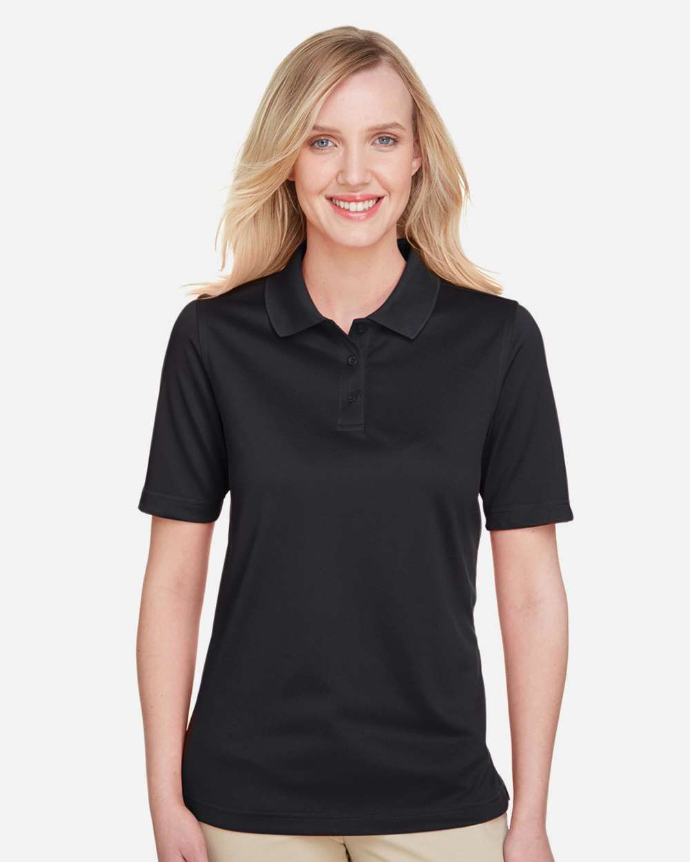 Women's Advantage Snag Protection Plus Polo - OnModelFront - B219B9502 - Black