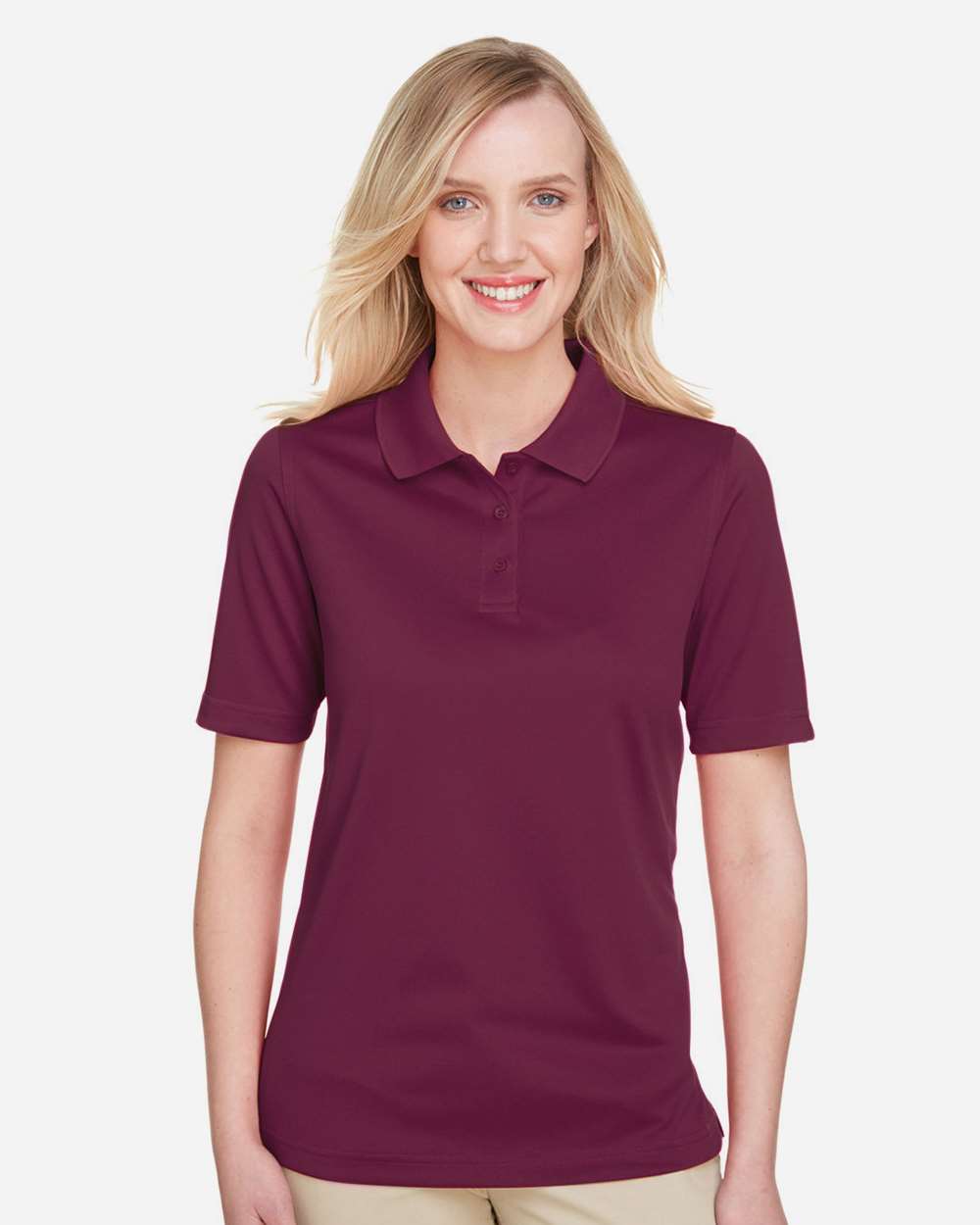 Women's Advantage Snag Protection Plus Polo - OnModelFront - B219B9532 - Maroon