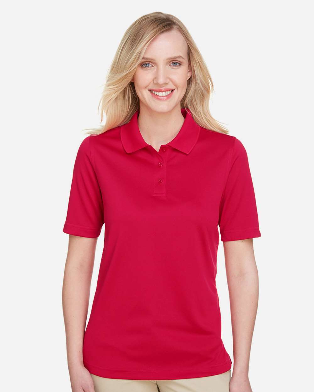 Women's Advantage Snag Protection Plus Polo - OnModelFront - B219B9702 - Red
