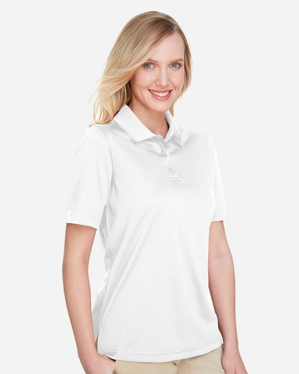 Women's Advantage Snag Protection Plus Polo - OnModelSide - B219B9002 - White