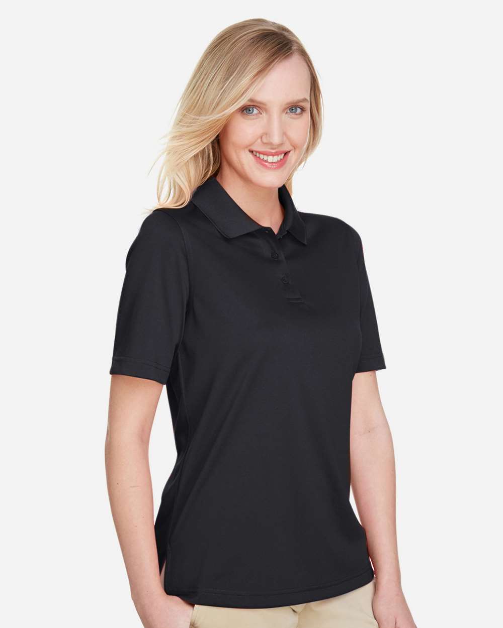 Women's Advantage Snag Protection Plus Polo - OnModelSide - B219B9502 - Black
