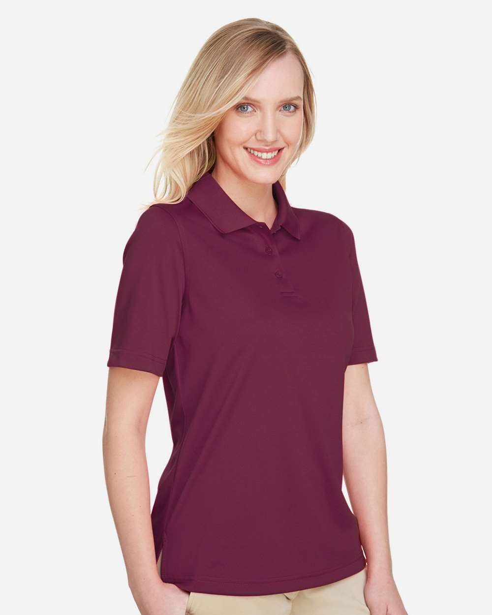 Women's Advantage Snag Protection Plus Polo - OnModelSide - B219B9532 - Maroon