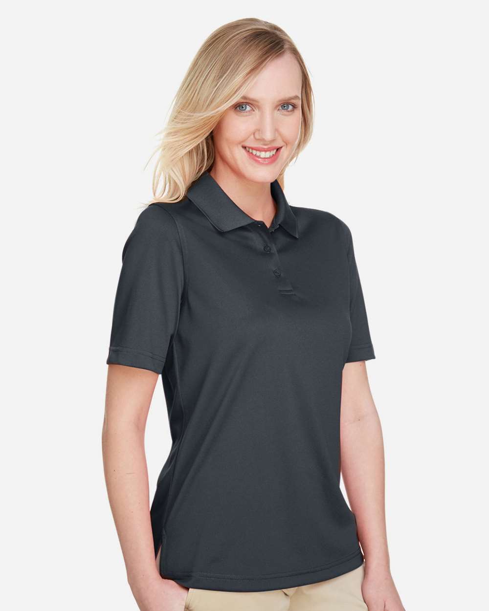 Women's Advantage Snag Protection Plus Polo - OnModelSide - B219B9592 - Dark Charcoal