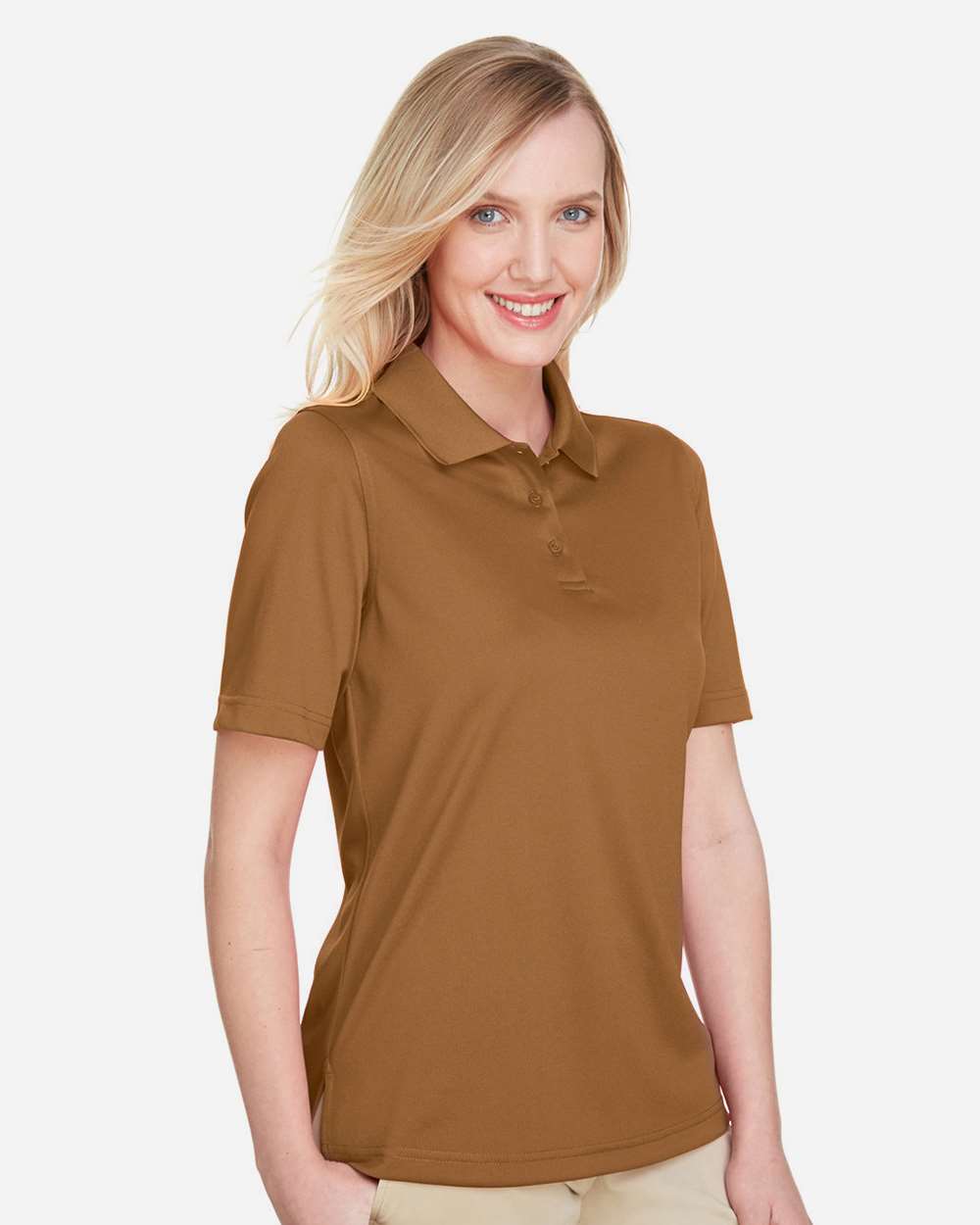 Women's Advantage Snag Protection Plus Polo - OnModelSide - B219B9602 - Duck Brown