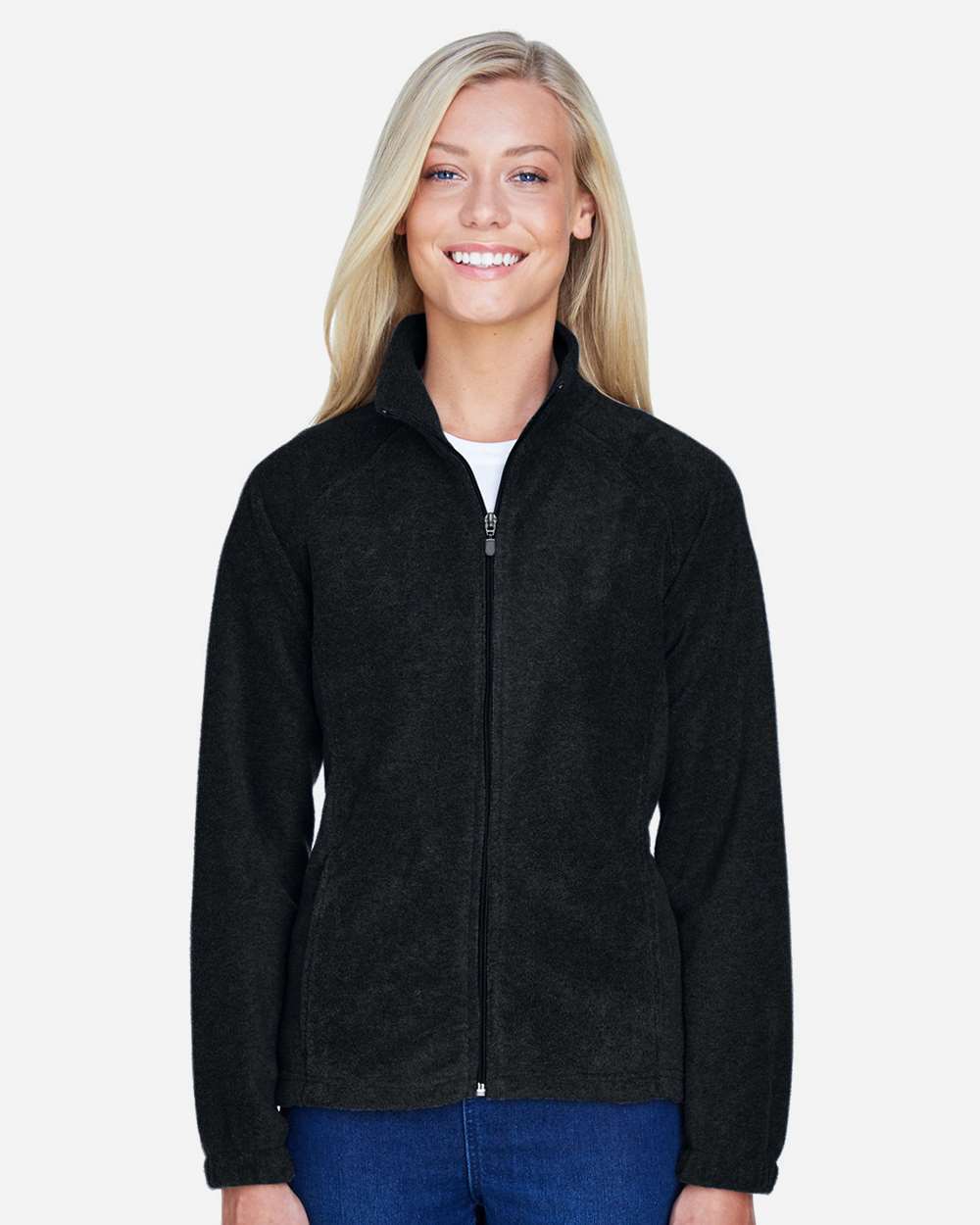 Women's Full-Zip Fleece - OnModelFront - B307B9502 - Black