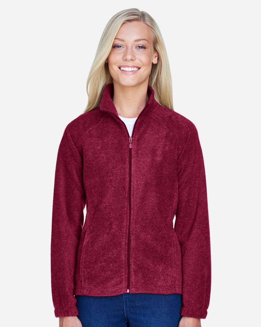Women's Full-Zip Fleece - OnModelFront - B307B9532 - Wine