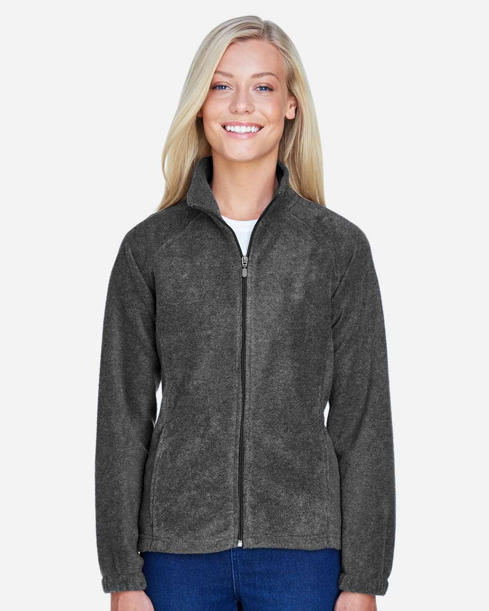 Women's Full-Zip Fleece - OnModelFront - B307B9592 - Charcoal