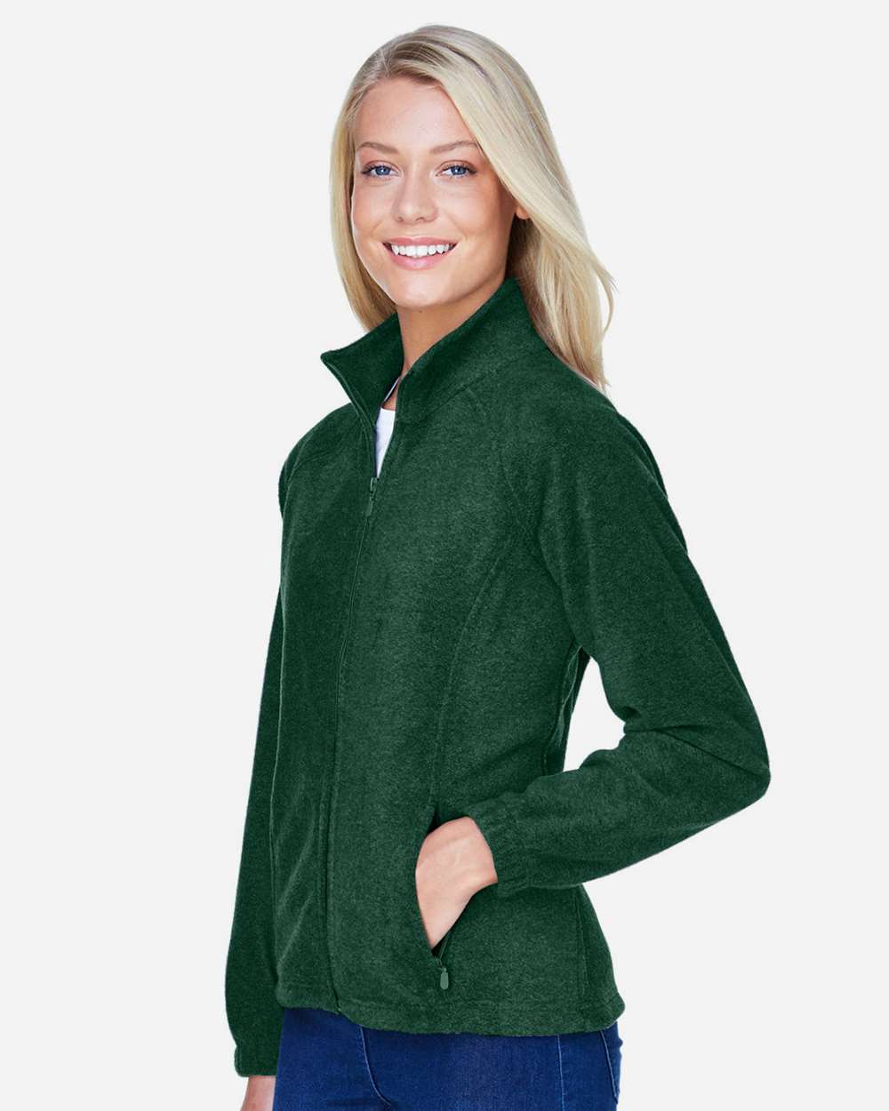 Women's Full-Zip Fleece - OnModelSide - B307B9102 - Hunter