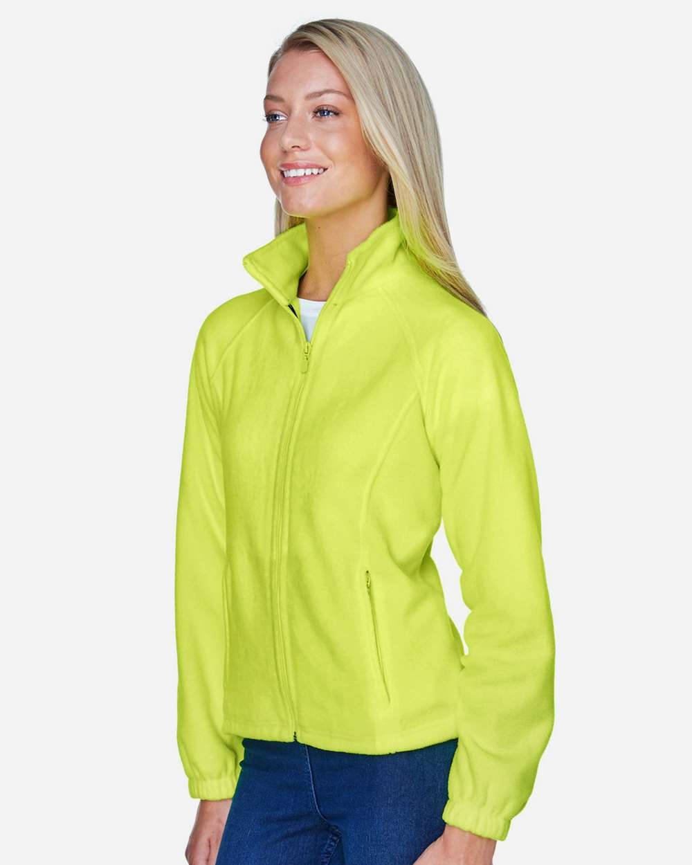 Women's Full-Zip Fleece - OnModelSide - B307B9122 - Safety Yellow