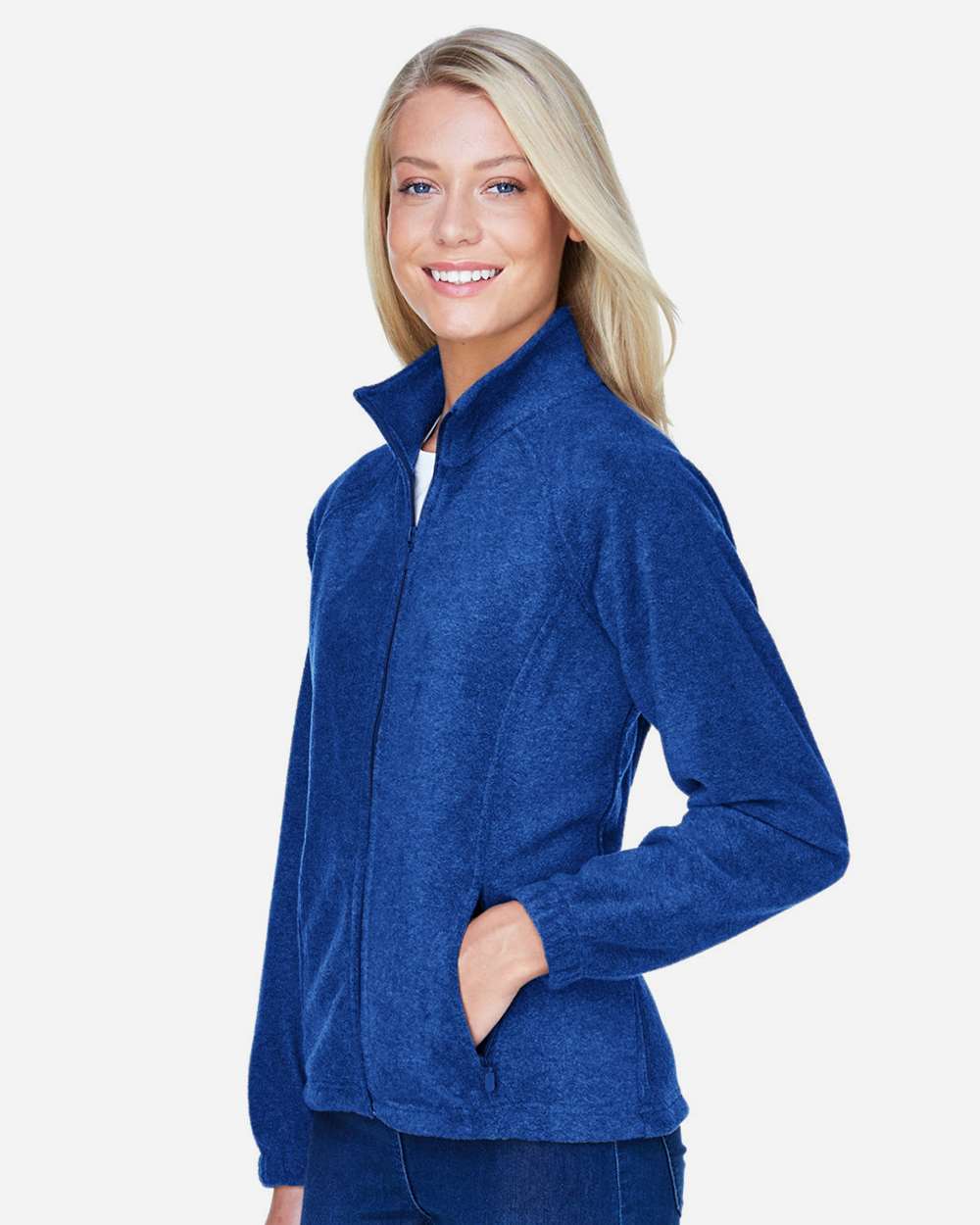 Women's Full-Zip Fleece - OnModelSide - B307B9752 - True Royal