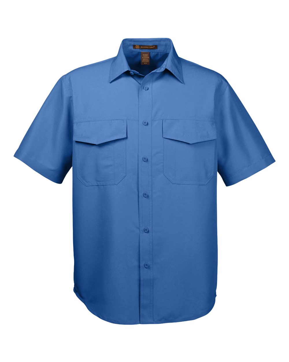 Men's Key West Short Sleeve Performance Staff Shirt - Front - B256B9102 - Pool Blue