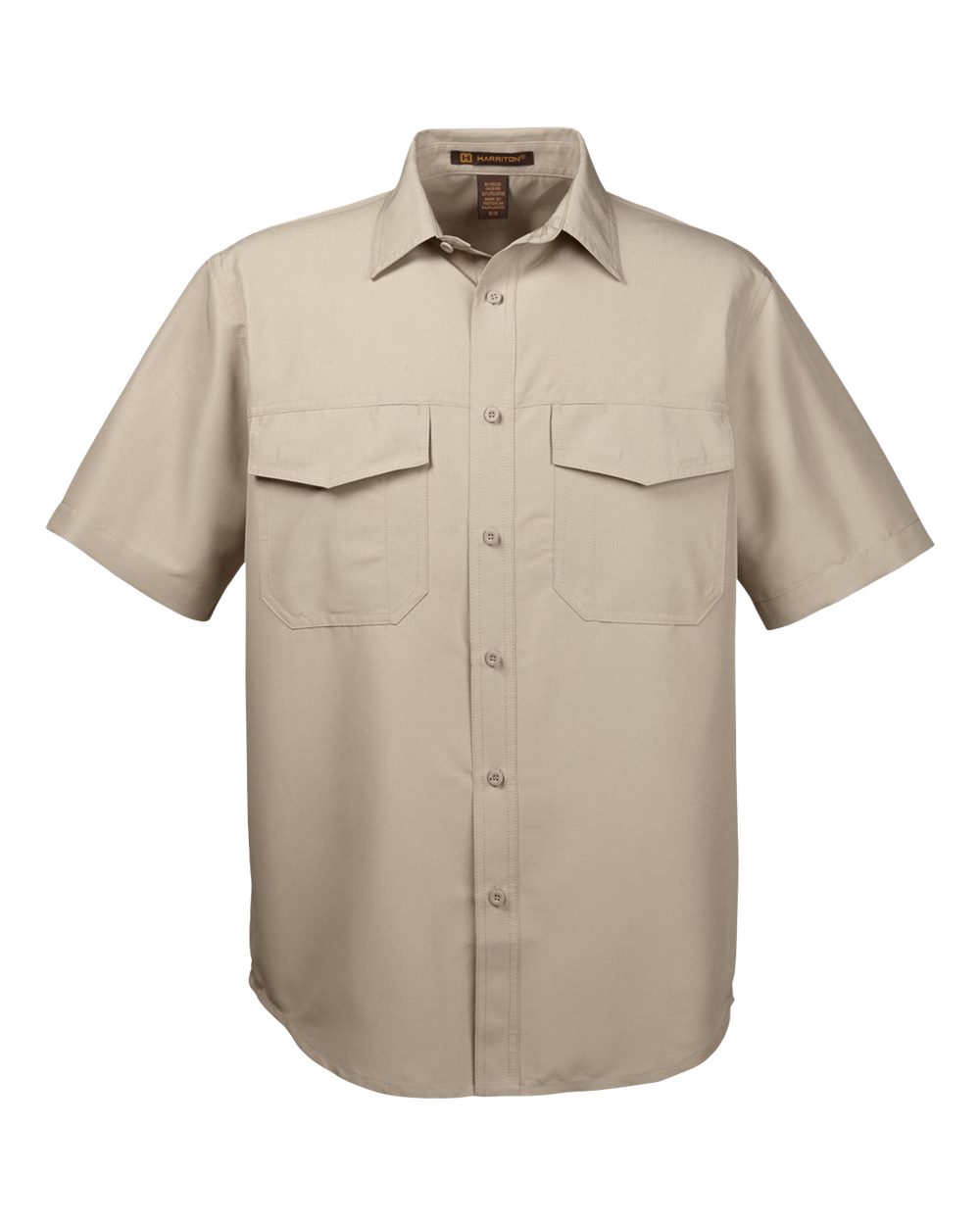 Men's Key West Short Sleeve Performance Staff Shirt - Front - B256B9242 - Khaki