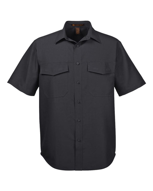 Men's Key West Short Sleeve Performance Staff Shirt - Front - B256B9502 - Black